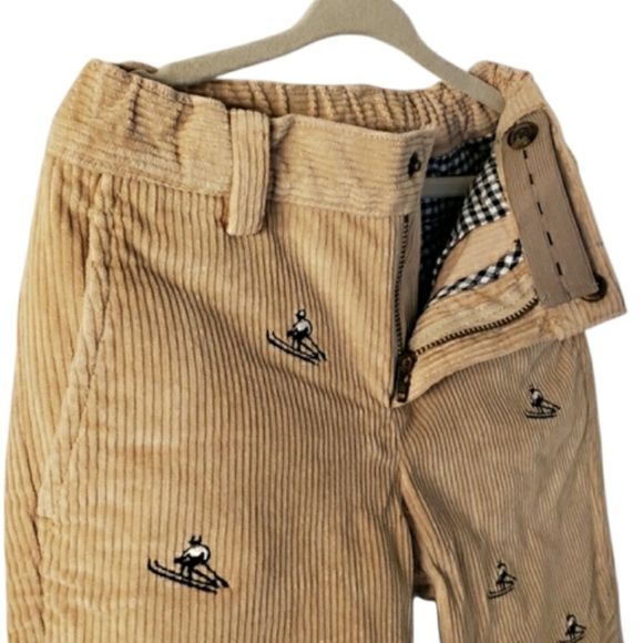 NEW! Skier - Brooks Brothers Tan Corduroy Pants with Embroidered Skiers (sz 6) - Picture 2 of 5